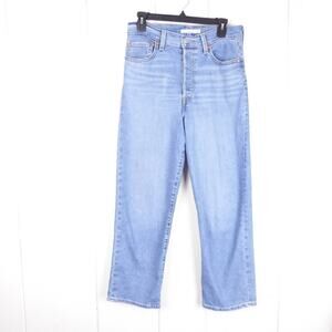 Levis Jeans Womens SZ 28/27 Ribcage High Rise Straight Leg Ankle Crop 90's Y2K
